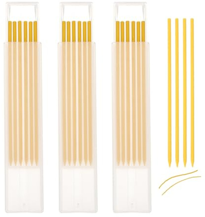 QUARKZMAN 18ps Mines de Crayon de Charpentier, Mines Solides de 2,8 mm pour Trous Profonds, Mines de Crayon de Construction, Remplacement pour Crayon de Charpentier (Jaune)