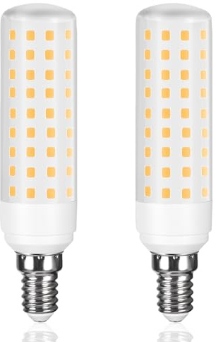 Karyoosi 2x Lampadine LED E14 12W, Equivalenti a 100W, 1450 Lumen, Bianco Caldo 3000K, Senza Sfarfallio, Non Dimmerabili, per Lampadari, Frigoriferi, Cappe, Macchine da Cucire