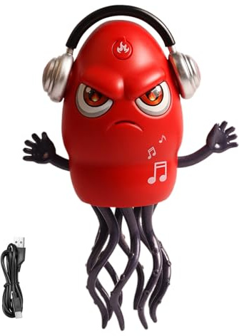 Giocattolo intelligente a forma di polpo, giocattolo musicale illuminato da 20,3 cm, per la pancia, evita gli ostacoli, con batteria ricaricabile, giocattolo per bambini, ragazze, compleanno