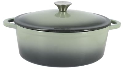 Menastyl 6020080 - Olla volcánica ovalada (4 L, 28 cm), color verde