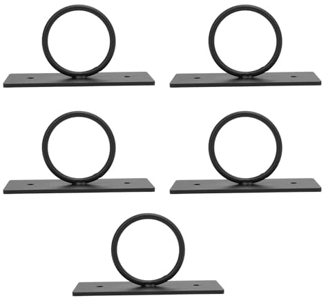 Riuulity Ensemble Complet D'accessoires Premium, Support Mural pour Ponts, en Acier Inoxydable 304 Noir, 5 Pièces, Supports de Corde Décoratifs