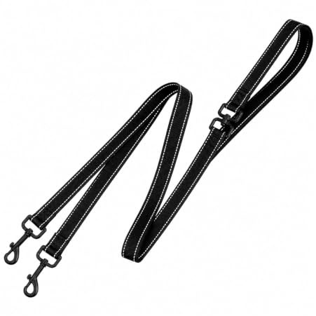 Double Ended Dog Lead, Two Point Control Dog Leash Reflective for Medium Large Dogs, Anti-Pull Non-Tangle Dual Clip Walking and Training Leash with Adjustable Leash for Evening Safety and Control