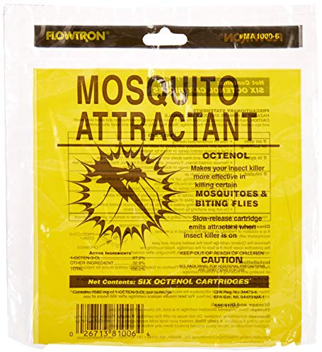 Flowtron MA-1000 Octenol Mosquito Attractant Cartridges (6-Pack), Compatible with BK-15, BK-40, BK-80, MC-9000, FC-8800