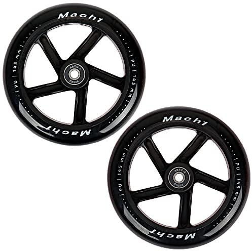 Juego de 2 ruedas Mach1 de 145 x 30 mm, incluye rodamientos de bolas + espaciador, neumáticos de repuesto para patinete urbano, 145 x 30 mm, sin LED)