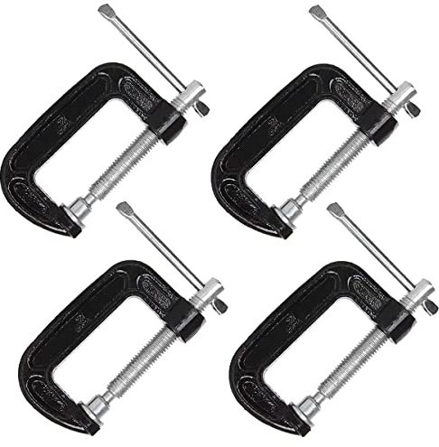 2 Inch C-Clamp Set, Heavy Duty Steel C Clamp Industrial Strength C Clamps for Woodworking, Welding, and Building (4Pcs)