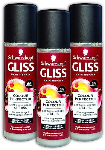 3 er Pack Gliss Kur Color-Schutz & Glanz Express-Repair-Spülung 3 x 200 ml