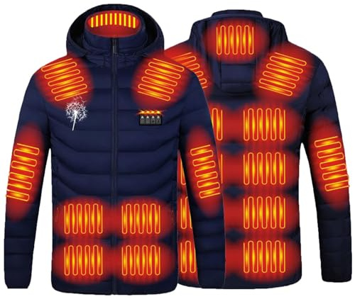 YAOJIWANG Manteau Blouson Chauffant Femme,Doudoune Chauffant éLectrique Pour Homme Et Femme, Veste Chauffage Usb,21niveaux De TempéRature Pour Chasse Moto RandonnéE Ski En Plein Air