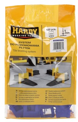 Hardy Working Tools: 100 clips de plástico de 1 mm para sistemas de nivelación de baldosas de pared y suelo, lengüetas de colocación