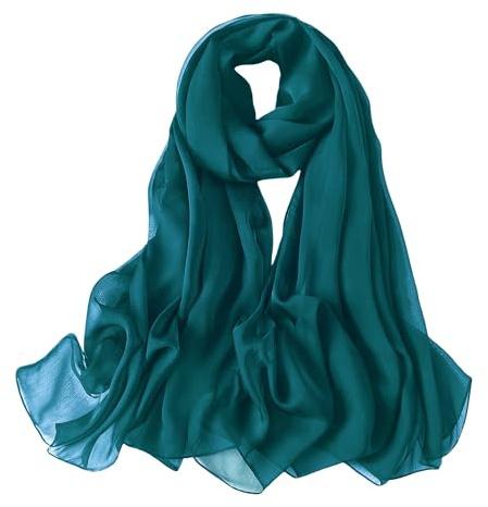 Lina & Lily Bufanda de gasa arrugada para mujer, chal para primavera, verano, transparente, sedoso y ligero