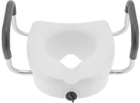 Ejoyous Raised Toilet Seat Increase Height Elevation Toilet Seat Riser with Adjustable Armrest Aluminum Alloy Bathroom Supplies for Seniors Pregnant Women