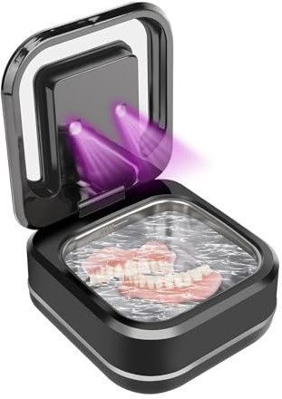 Ultraschall-Reiniger für Zahnspangen, Ultraschall-Reinigungsgerät für Zahnprothesen, Mundschutz, Aligner und Schmuck, 180 ml, tragbarer Ultraschallreiniger für den Haushalt mit digitalem Timer