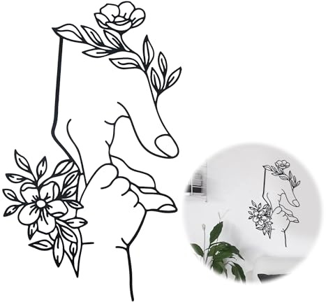 Decoracion Pared Dormitorio,Decoración De Pared De Contorno Mural De Arte De Pared Metálica Minimalista, Decoración De Arte De Línea Facial, Adecuada Para Decoración Del Hogar, Dormitorios (30 * 21cm)