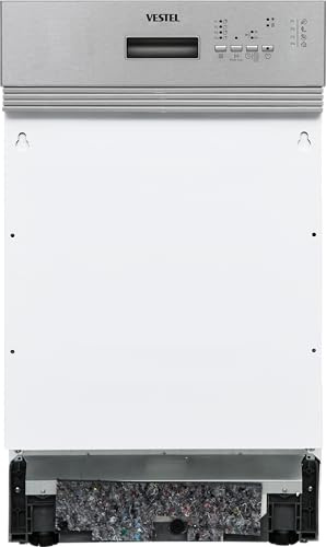 Vestel VST45-4 - teilintegrierter Geschirrspüler 45 cm - 10 Maßgedecke - 4 Programme - inkl. Besteckkorb - Energieklasse E
