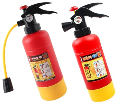 Gatuida Extintores de Incendios de Juguete para 2 Piezas Tamaño Pequeño y Grande Plástico Seguro sin Olor Juguetes de Agua para Playa y Piscina Simulación de Bomberos para Juegos de