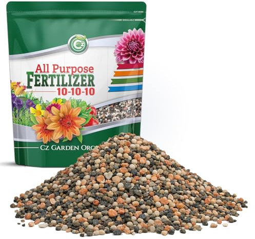 10-10-10 All Purpose Fertilizer - Made in USA - 2% Iron + Micronutrients Plant Food for Flower Gardens, Fruit & Vegetable Gardens, Trees & Lawns!