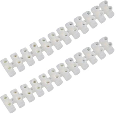 2 Pack 30A Electrical Connector Blocks 30 Amp 12 Way White Terminal Block Strip Electrical Terminal Connector Strips Electric Wire Chocolate Chock Blocks Connecting for Wiring Cable