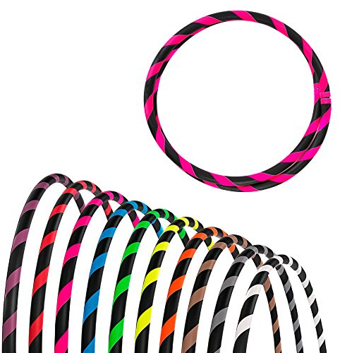 hoopomania Plegable Principiantes aro, Unisex, Faltbarer Anfänger Hula Hoop Reifen, Rosa neón, 90 cm
