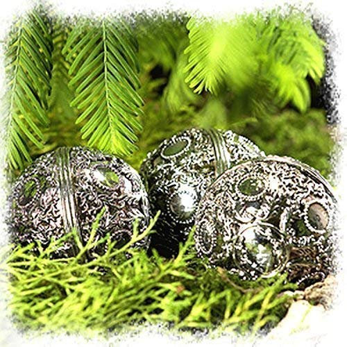 Dekokugel Silber Resin, Weihnnachtskugel