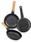 BRA Efficient Orange | Set mit 3 Bratpfannen, Aluminiumguss, mit PFOA-freier dreilagiger Antihaftbeschichtung, 20–24–28 cm, Orange