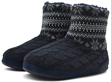 KuaiLu Zapatillas Casa Bota Hombre Invierno Peluche Lana Cerradas Pantuflas | Calientes Interior Espuma de Memoria Comodas Antideslizante Interior Botines