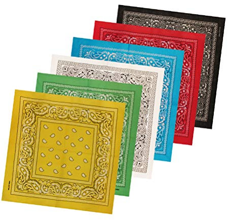 Tofox Bandana Kopftuch Halstuch Nickituch Biker 100% Baumwolle Tuch Motorad Tuch verschied. Farben Paisley Muster