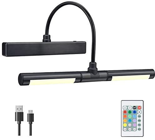 BIGMONAT Nordic Messing Wandleuchte moderner minimalistischer Nachttisch Japanischer Retro Badezimmer Spiegel Vorderlampe Wandbild dekoratives Licht 12-farbiger verstellbarer Bildschirm, Schwarz