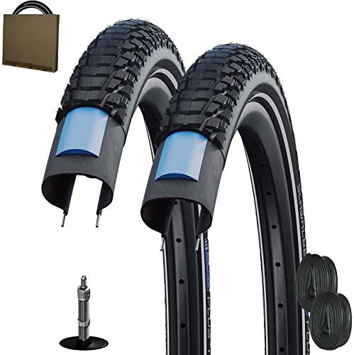 Schwalbe Marathon Plus Tour Reifen 28x2.00 | 50-622 HS619 Reflex Unplattbar mit DV Schlauch [ Set 2 Stück ]