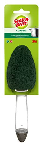 Scotch-Brite Spazzola Dosatrice per Piatti con Serbatoio Detersivo – Testina Abrasiva Resistente, per Pentole, Padelle, Ghisa e Griglie – Delicata sulle Mani, per la Cucina di Casa