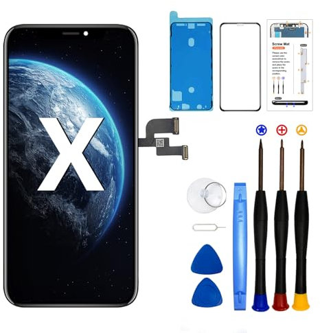 DTD Écran pour iPhone X LCD Remplacement de l'écran 5,8 Tactile Digitizer Outil de Réparation pour Assemblage Cadre iPhone X avec Modèle A1865, A1901, A1902 (Fonction 3D Touch)