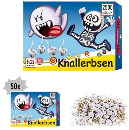 h2i Pop Snaps – 2500 pezzi I divertimento per feste piccoli e grandi I fuochi d'artificio per bambini e ragazzi a partire dai 12 anni I fuochi d'artificio per tutto l'anno – categoria F1, Piselli