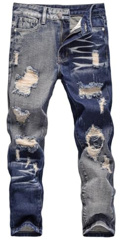 Valcatch Jeans Ragazzo Pantaloni Denim Strappati Skinny Pantaloni Elasticizzati per Bambini Pantaloni di Moda Casual Straight Fit Boot Cut età 5-13 Anni