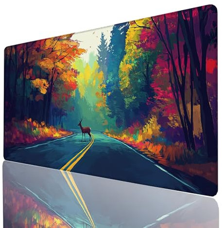 Alfombrilla Ratón Color, Alfombrilla Gaming Ciervo, Impermeable Tapete Escritorio 1400 x 600 x 3mm Compatible con Raton Inalambrico y Teclado Inalambrico, Mousepad para Portatil Regalo Hombre GYL-3770