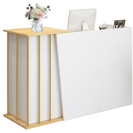 CBPTTM Reception- och Butiksdisk med Låsbara Lådor – Trädisk för Butik, Kassa och Kontor, Datorbord för Hemmet B 120cm