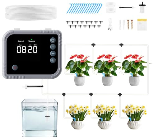 Forever Speed Kit de Riego por Goteo Automático de Interior 350 Modos para 15 Plantas, 2200 mAh Sistema de Riego Recargabilidad para Interior, Balcón, Invernadero