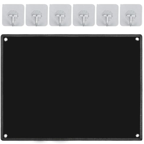 Eulihent Pannello di Visualizzazione Tattico Militare 60x45cm, Pannello Toppe Tattiche con 6 Ganci, Tactical Military Patch Holder Board con 6 Occhielli per Distintivi, Toppe e Adesivi (Nero)