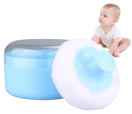 Babypuder Med Behållare Set Kroppspuder Puff Applicator | Resvänlig Förvaring För Vårdare Hemmaföräldrar Dagbarnvakt Barnpassare
