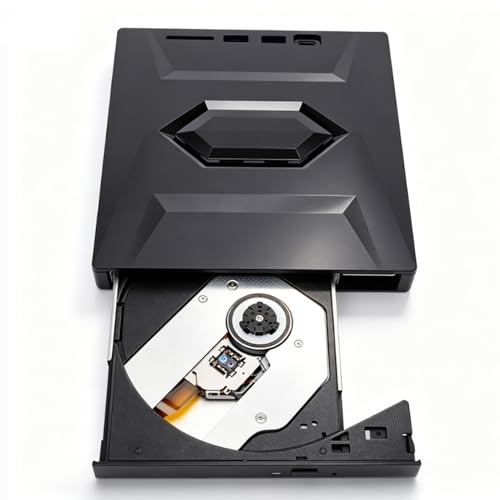 VBESTLIFE Unidad BLU Ray Externa, USB 3.0 Tipo C BD DVD Reproductor de Grabadora de CD con Cable USB Dual y Múltiples Puertos de Expansión, para PC Portátil