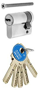 Tesa Assa Abloy T8554010N Cilindro De Seguridad Estándar T80 Niquelado 40 x 10 mm Medio Cilindro Llave Leva Larga