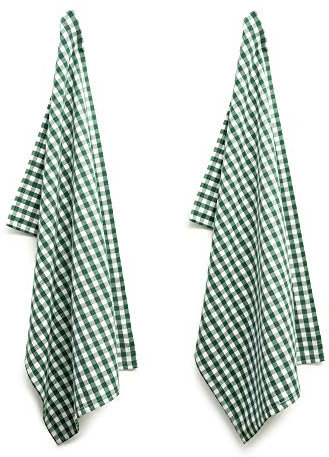 FILU Geschirrhandtücher 4er Pack Dunkelgrün/Weiß kariert (Farbe und Design wählbar) 45 x 70 cm - hochwertige Küchenhandtücher/Geschirrtücher aus 100% Baumwolle