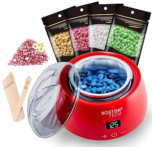 Wachswärmer Wachsenthaarung, neuestes Waxing, Enthaarungsset für Augenbrauen, Achseln, Achseln, Beine, Bikini zu Hause, 4 Wachspackungen (4 x 100 g) und 30 Applikatoren 500 ml Modell HR100