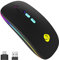 CC Store Bluetooth Wireless Mouse with Type-C Receiver, Rechargeable 2.4G USB Optical Mouse for iPad/Notebook/PC/Laptop/Computer, 3 Adjustable DPI, Backlight, Windows Compatible