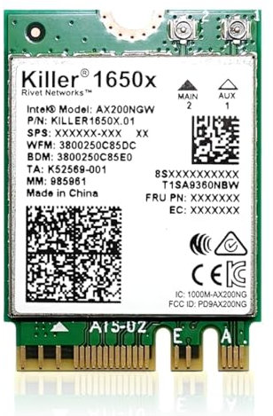 HighZer0 Electronics AX1650x Killer Series WiFi 6 Upgrade | Gaming WiFi Adapter | M.2 Wifi Card for PC | 2.4 Gbps WiFi for PC | Supports Bluetooth 5.2 & Intel, AMD, Windows 10+, Linux