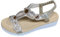 Pogolino Damen Sandalen Glitzer Zehentrenner Riemchen Blumen Nieten Sommer Sandaletten A11 – Gold– 37