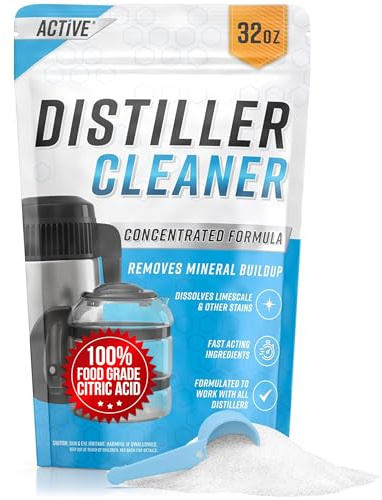 ACTIVE Distiller Descaler Citric Acid Cleaner - 2 Lb Bulk for Cleaning Water Distillers, Pure Citrus Acid Crystals Universal Residue Descaling Portable Distiller, Kettle, Boiler, Dispenser