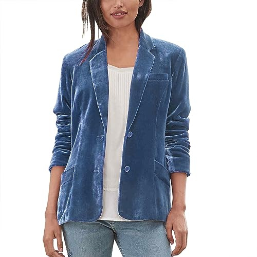 Femme Casual Blazer Velours à Manches Longues Bureau Affaires Jackets Élégant Cardigan Blouson Jacket Veste De Costume à Revers Boutonné Veste Classique Devant Ouvert Manteau