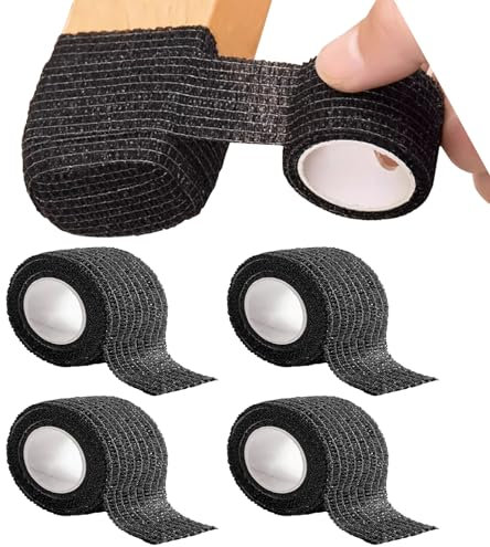 Misuyue 4 Rollen Stuhlbeinschoner, Chair Leg Floor Protectors, Möbelgleiter, Stuhlbein Bodenschoner für Stühle von Geräusche und Kratzer Beseitigen (1,96 x 177 Zoll, Schwarz)