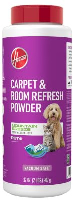 Hoover Pet Carpet and Room Refresher, 32 oz, Carpet Powder, Pet Odor Remover, Mountain Breeze Scent, Vacuum Cleaner Safe, For Use on Carpets, Rugs, Couches & More, For Home Use