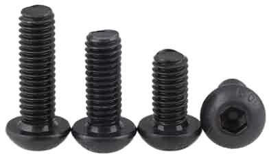 Muarted 50 Uds M6x12mm Cabeza semicircular de Cabeza Plana Negro Grado 10,9 Tornillo de Cabeza Hueca Hexagonal de Acero al Carbono