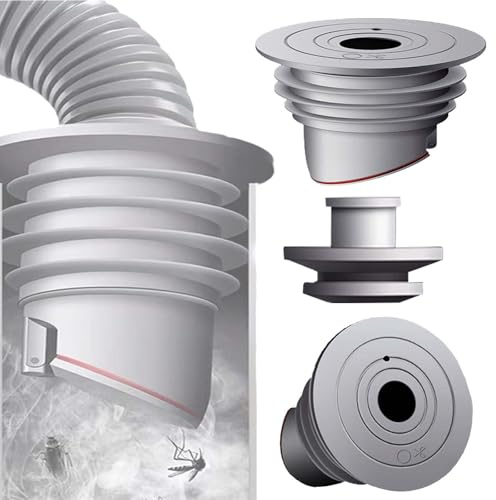 60-65mm Gris Sello de Tubería de Drenaje de Lavadora WISIRENT, Tapón de Sellado de Alcantarillado Anillo de Sellado Tubería Drenaje, Desodorante Sellador de Tuberías de Desagüe de Silicona