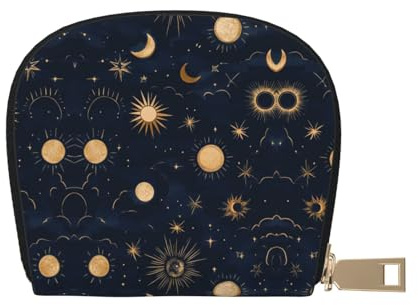 ASDJHFABKY Celestial Stars Leather Bag Stars Wallet Constellations Card Pack New Parents - Pediatrician and Pharmacy Cards 9X11CM